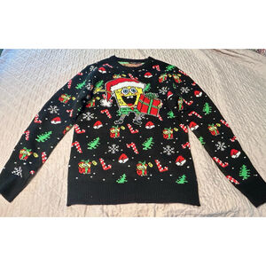 Nickelodeon Spongebob Squarepants Men's Christmas Ugly Sweater Size S Cartoon